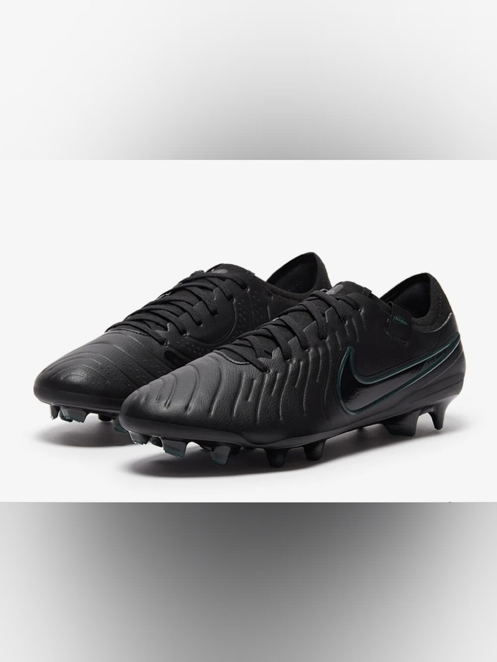 Nike Men's Black Football Boots with Subtle Teal Accents